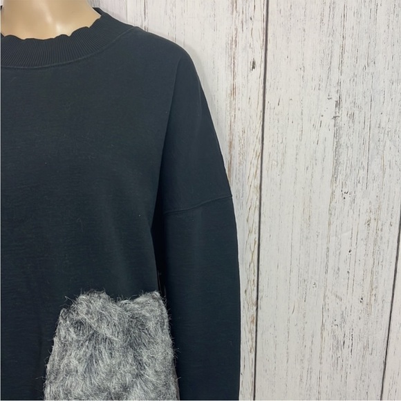 Zara Pullover Sweater Sweatshirt Faux Fur pocket - Picture 5 of 10